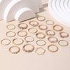23Pcs Vintage Crystal Star Moon Rings Set For Women Geometric Hollow Ring Wedding Party Jewelry Accessories - Image 4