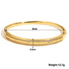 316L Stainless Steel Bangle Bracelet with Cubic Zirconia Details in Gold-Tone - Image 24