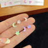 7Pairs/Set Fantastic Fairy Colorful Moon Star Stud Earrings Set Women Y2K Purple Pink Earring Cute Jewelry Girls Gift - Image 2