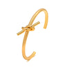Dainty Knot Cuff Bracelet Bangles for Women, Gold Color Stainless Steel Bracelets, Wristband Jewelry Gift to Her - Image 8