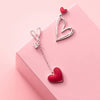 Korean Asymmetric Hollow Black Heart Dangle Earrings For Women Temperament Exaggerated Drop Earrings Party Jewelry - Image 9