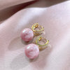 Sweet Pink/White Imitation Pearl Earrings for Women Gold Color Female Simulated Pearl Earrings Jewelry - Image 8