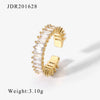 Stainless Steel Zircon Ring Asymmetric Size Double Flap Stackable Ring Women's Jewelry Party Gift - Image 10
