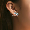 Silver Polygon Multi-Color Rose Cut Cubic Zirconia Stud Earrings For Women Party Jewelry - Image 3