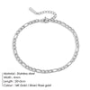 Stainless Steel Foot Jewelry Leg Chain Ankle Silver Color Franco Figaro Chain Anklets For Men Women Hip Hop Rapper - Image 7