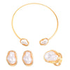 French Style Baroque Imitation Pearl Necklace Bangle Earrings Ring Set For Women Punk Clavicle Chain Torques Jewelry Set - Image 16