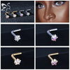 ZS 3-4Pcs/lot Gold Color Stainless Steel Nose Stud Set Heart Star Round Crystal Nose Piercing L Shape Nostril Piercing 18g/20g - Image 6