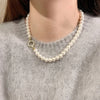Imitation Pearl Beaded Necklace or Bracelet with Cubic Zirconia Round Clasp - Image 2
