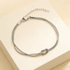 Double Snake Chain Love Knot Bracelet for Women Men Stainless Steel Gold Color Minimalist Bracelets Couple Jewelry Gift - Image 3