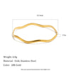 Wave Curved Hammered Textured Bangle Stainless Steel Gold Plated Bangles Minimalist Office Women Jewelry - Image 9