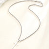 Stainless Steel Cross Pendant Necklace with Twisted Rope Chain - Image 5