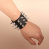 Punk Bracelet for Men Women Goth Black Leather Wristband with Metal Spike Studded Spike Rivets Cuff Bangle Adjustable - Image 4