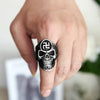 Mf Ghost Punk Doom Swastika Symbol Skull Misika Ring Size 14 Stainless Skeleton Big Rings For Men Svastika Head Of State - Image 5