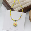 Beaded Daisy Choker Necklace Colorful Y2K Style - Image 9