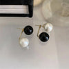 Retro French Sweet Pearl Temperament Drop Earrings Black White Beads Senior Simplicity Women Earrings Jewelry - Image 6