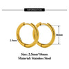 Stainless Steel Hoop Earrings Set 10 Pieces 8mm to 20mm - Image 29