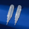 Long Tassel Drop Earrings for Women Black Gold Silver Color Rhinestone Dangle Earring Wedding Party Jewelry Gift - Image 4