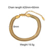 Link Chain Stainless Steel Bangle Bracelet for Women Golden Metal Texture Jewelry Beach Gift Man - Image 24