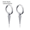 1Pair Punk Lock Lightning Chain Feather Leaf Stainless Steel Male Woman's Piercing Hoop Earring for Man Jewelry Vintage - Image 19
