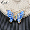 Blue White Porcelain Style Enamel Animal Brooch Rhinestone Crystal Butterfly Peacock Sheep Lapel Pin Vintage Women Jewelry Gift - Image 9