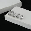 A Girl 4Pcs/set Creative Silver Color Zirconia Clip on Earrings for Women Geometric Ear Cuff Without Piercing Girl Jewelry - Image 2