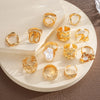 12pcs Vintage Chunky Irregular Faux Pearl Ring Sets for Women Geometric Flower Liquid Hollow Metal Rings Elegant Jewelry - Image 5