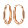 Glossy Hoop Earrings Rose Gold Color Simple Square Earrings For Women Daily Jewelry - Image 6