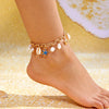 Colorful Crystal Zircon Metal Chain Anklets for Women Bohemia Starfish Shell Conch Tassel Bracelet On The Foot Beach Jewelry - Image 5