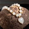 Stone Bead Heart Pendant Necklace for Women Frence Vintage Beads Chain Necklace Party Jewelry Gifts - Image 3
