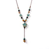 Handwoven Ceramic Star Pendant Necklace with Adjustable Cord - Image 10