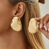 Ingemark Simple Metal Irregular Oval Stud Earrings Women Exaggerated Gold Color Geometric Earring Party Jewelry Gift - Image 2