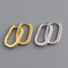 Silver Color Micro-inlaid Zircon U-Shape Hoop Earrings for Women Simple Square Earring Temperament Ear Jewelry Accessories - Image 5
