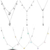 Silver Ocean Double Necklace Starlight Raindrop Four-leaf Clover Necklace for Women Anniversary Jewelry Gifts - Image 1