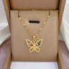 Classic Gold Color Stainless Steel Necklace For Women Shiny Zircon Geometric Heart Pendant Necklaces Jewelry Gift - Image 12