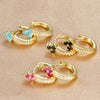 Women's Earrings Gold Plated Stainless Steel Round Hoop Earrings Rainbow Crystal Zirconia Flowers Earrings Piercing Jewelry - Image 3