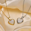 Women's Dainty Locket Heart Pendant Necklaces, Openable Shell Pendants, Gold Color Stainless Steel Shell Photo Frame Necklace - Image 3
