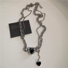 Punk Rock Black Heart Cross Pendant Chain Necklace For Men Women Cool Hip Hop Street Vintage 90s Y2K Grunge Goth Accessories - Image 15