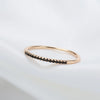 Rose Gold Color Stack-able Finger Ring For Women With Black Zircon Daily Matching Jewelry Gift - Image 3