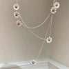 Vintage classic diamond studded daisy layered necklace single-layer collar chain party jewelry for women gifts - Image 7