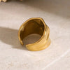 Personality Irregular Hammered Texture Wide Opening Ring Stainless Steel Charm Party Jewerly Women - Image 11