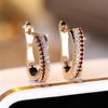 Multicolor Crystal Hoop Earrings For Women Rose Gold Silver Color Rainbow Zircon Earring Wedding Jewelry Gifts - Image 4