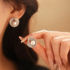 Zircon Round Pearl Earrings for Women Personality Irregular Stud Earring Temperament High Sense Simple Jewelry Wedding Girl - Image 2