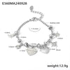 316L Stainless Steel Heart Charm Bracelet with Crystal Accents - Image 19