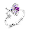Silver Open Rings For Woman Iris Flower Cherry Feather Dog Horse Adjustable Cocktail Rings Party Jewelry - Image 31
