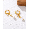 Yachan Stainless Steel Hoop Earrings for Women Baroque Pearl Charms Drop Earring Jewelry - Image 5