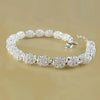 Silver Flower Beads Charm Bracelets For Women Hollow Ball Silver Bracelet Adjustable Wedding Party Jewelry Gifts - Image 1