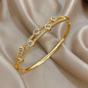 Unique Double Layer Rhinestone Bangle Bracelets for Women Gold Plated Copper Cuff Bracelet Jewelry Gifts - Image 4