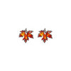 Red Rhinestone Zircon Maple Leaf Stud Earrings For Women Vintage Personality Crystal Earring Fall Winter Charm Jewelry - Image 3