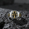 Punk Ankh Cross Rings for Men,Vintage Stainless Steel Signet Ring Statement Ring,Religious Amulet Jewelry Gift - Image 5