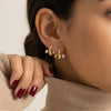 Moonmory Unique Design Brands Brass Huggie Hoop Earring For Women Minimalist Pear Marquise Gold Plated Earring - Image 3